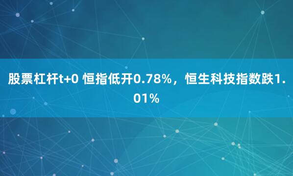 股票杠杆t+0 恒指低开0.78%，恒生科技指数跌1.01%