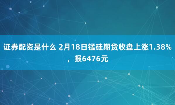 证券配资是什么 2月18日锰硅期货收盘上涨1.38%，报6476元