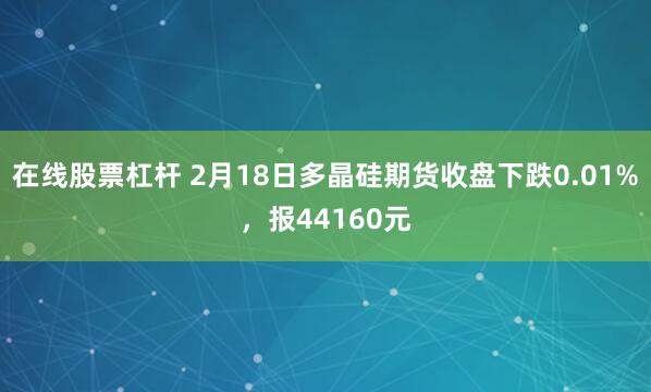 在线股票杠杆 2月18日多晶硅期货收盘下跌0.01%，报44160元